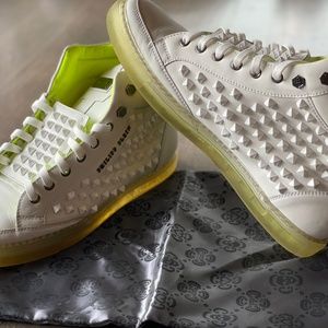 Philipp Plein White Studded Sneakers “gloria”